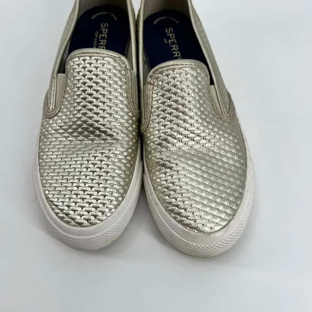 Gold Slip-On Women Shoes - Picture 3 of 8